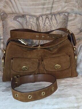 COACH HAVERSACK SUEDE SATCHEL